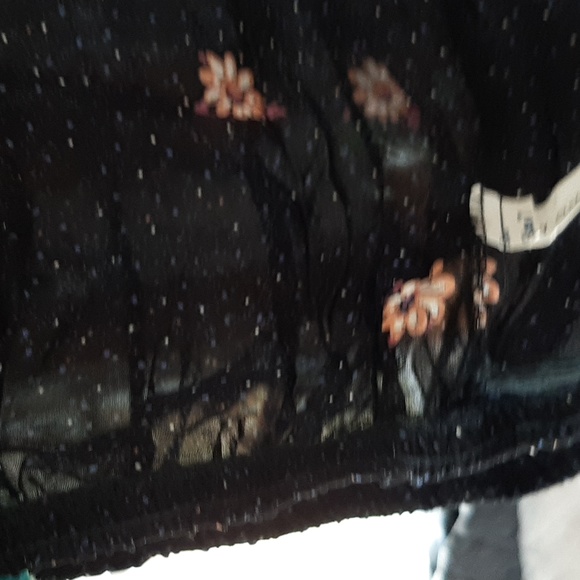 Vintage Sheer Polyester Strapless Waterfall  Floral Dress - Picture 9 of 9